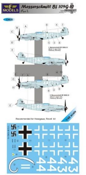 1/48 Decals Bf 109G-10 Part I. (HAS/REV)