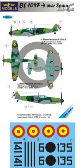 1/48 Decals Bf 109F-4 over Spain (REV/HAS/ITAL)