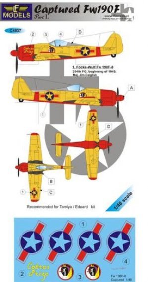 1/48 Decals Captured Fw190F  Part I. (TAM/EDU)
