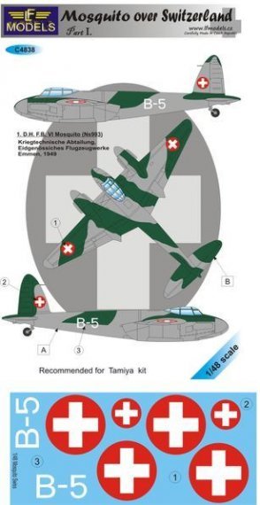 1/48 Decals Mosquito over Swiss  Part I. (TAM)