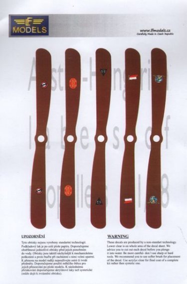1/48 Decals Austro-Hungarian propeller labels