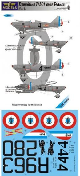 1/48 Decals Dewoitine D.501 over France  Part 1
