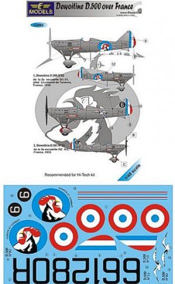 1/48 Decals Dewoitine D.500 over France (HI-TECH)