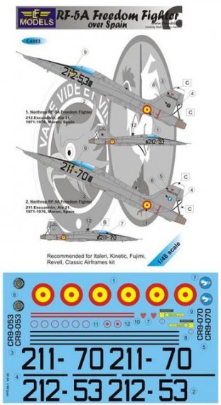 1/48 Decals RF-5A Freedom Fighter over Spain