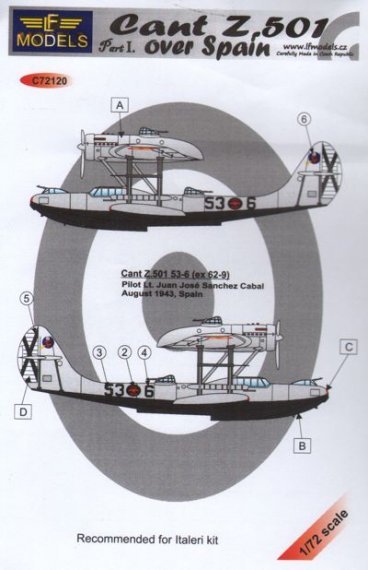 1/72 Decals Cant Z.501 over Spain  Part 1 (ITA)