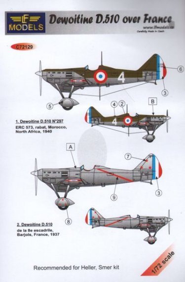 1/72 Decals D.510 over France (SMER/HELL)
