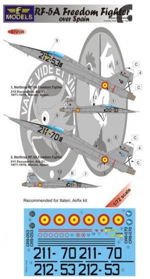 1/72 Decals F-5A Freedom Fighter over Spain (ITAL)
