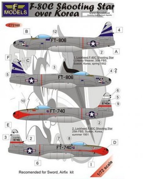 1/72 Decals F-80C Shooting Star over Korea (SWORD)