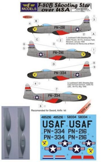 1/72 Decals F-80B Shooting Star over USA (SWORD)
