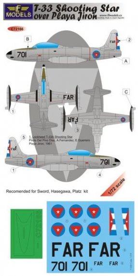 1/72 Decals T-33 Shooting Star over Playa Jiron