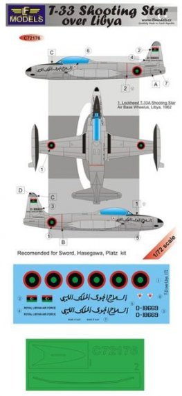 1/72 Decals T-33 Shooting Star over Libya (SWORD)