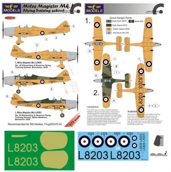 1/72 Decals M.Magister Mk.I Flying Training school