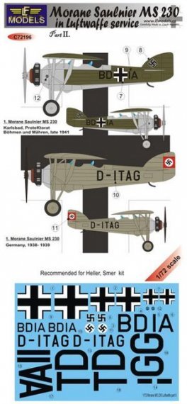 1/72 MS 230 in Luftwaffe Part II for Heller and Smer)