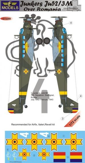 1/72 Decals Junkers Ju52/3M over Romania