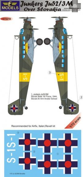 1/72 Decals Junkers Ju52/3M ov.Slovakia