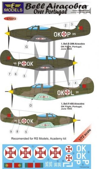 1/72 Decals Bell Airacobra over Portugal