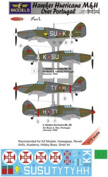 1/72 Decals H.Hurricane Mk.II over Portugal Pt.I