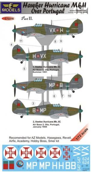1/72 Decals H.Hurricane Mk.II over Portugal Pt.II