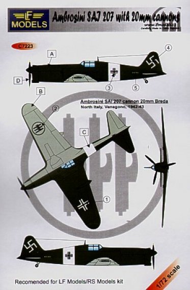 LF Model 1/72 Ambrosini SAJ 207 Canons 20mm Breda