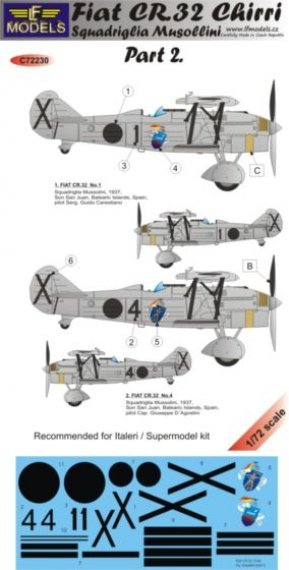 1/72 Decals Fiat CR.32 Chirri Mussolini Squadron II