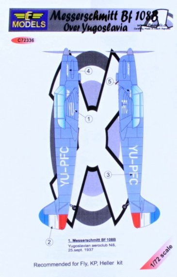 1/72 Decals Bf 108B over Yugoslavia
