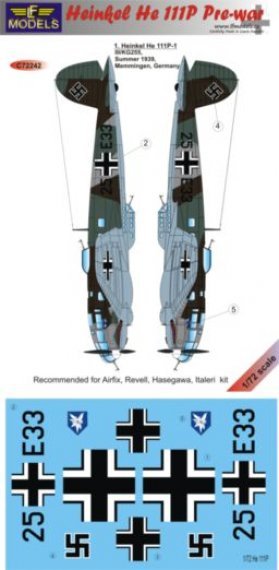 1/72 Decals Heinkel He 111P Pre-war