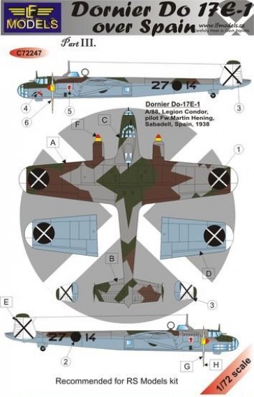 1/72 Decals Dornier Do 17E-1 over Spain part III
