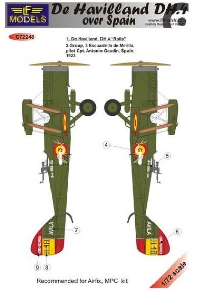 1/72 Decals De Havilland DH.4 over Spain