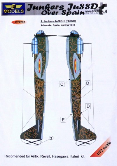 1/72 Decals Junkers Ju 88D-1 over Spain