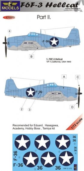1/72 Decals F6F-3 Hellcat Part II