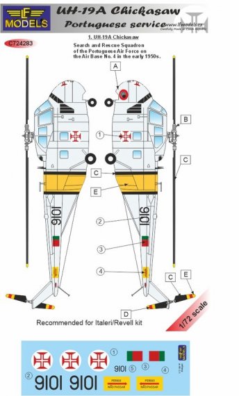 1/72 Decals UH-19A Chicksaw in Portuguese service