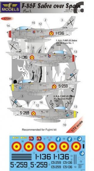1/72 Decals F-86F Sabre over Spain Part I. (FUJI)
