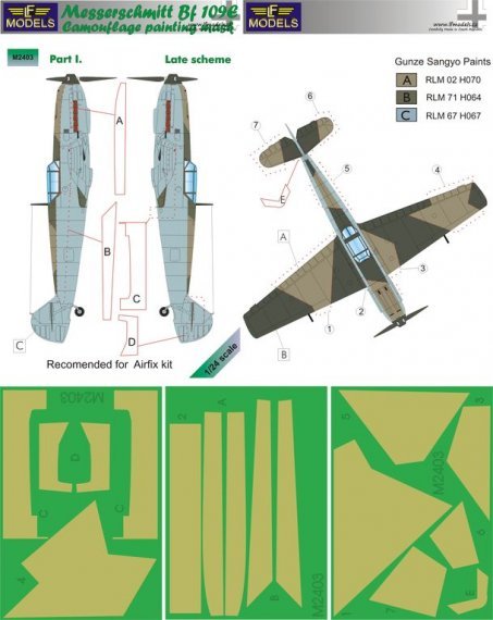 1/24 Mask Messerschmitt Bf109E Late (AIRF) Pt I.