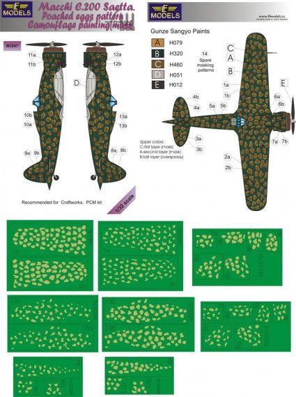 1/32 Mask Macchi C.200 Saetta Poached eggs pattern