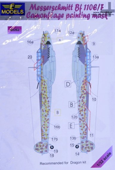 1/32 Mask Bf 110E/F Camouflage painting