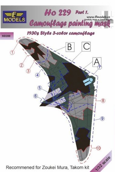 1/32 Mask Ho 229 1930s style camouflage pattern