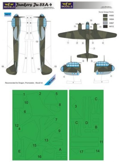 1/48 Mask Junkers Ju-88A-4 (DRAG/REV)