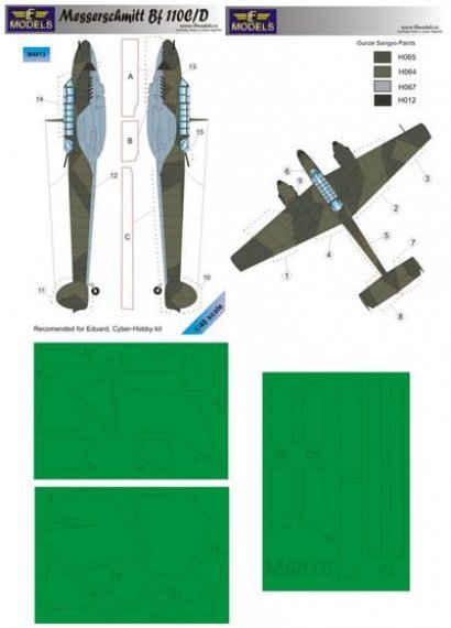 1/48 Mask Messerschmitt Bf 110C/D (EDU/CYBERH.)