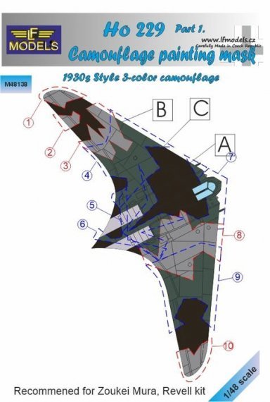 1/48 Mask Ho 229 1930s style camouflage pattern