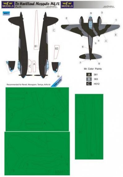 1/48 Mask D.H. Mosquito Mk.IV Part II (Revell, Monogram, Tamiya)