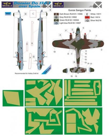 1/48 Mask Dornier Do 17E-1 over Spain (HOBBYCR)