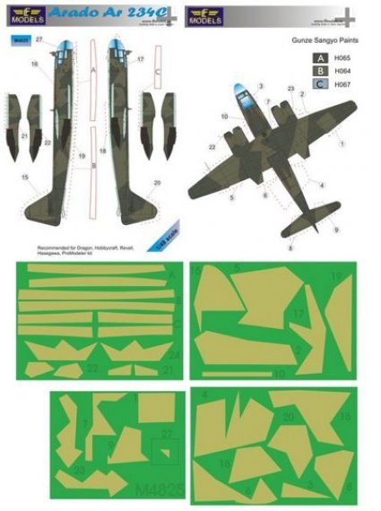 1/48 Mask Arado Ar-234C (REV/HAS/DRAG)