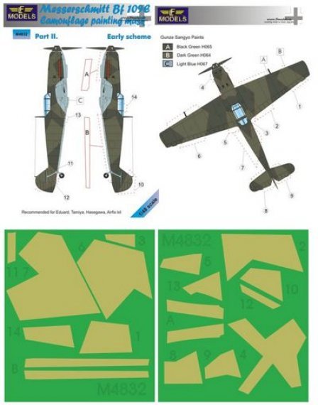 1/48 Mask Messerschmitt Bf 109E Early Pt II (for Eduard, Tamiya,