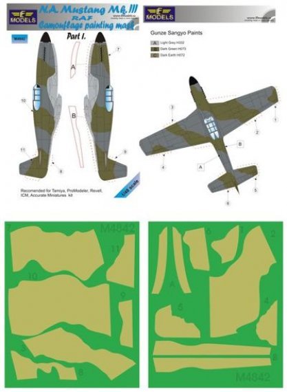 1/48 Masks for North-American Mustang Mk.III RAF Pt.I