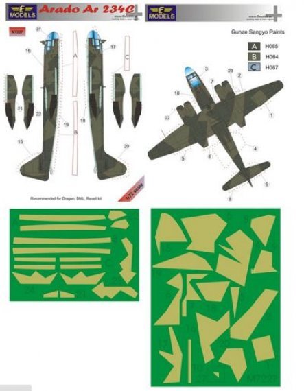 1/72 Mask Arado Ar-234C (DRAG/DML/REV)