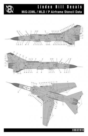 1/32 Mikoyan MiG-23ML/MiG-23MLD stencil data