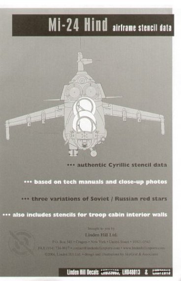 Linden Hill 1/48 Mil Mi-24 Hind Cyrillic Stencil Data