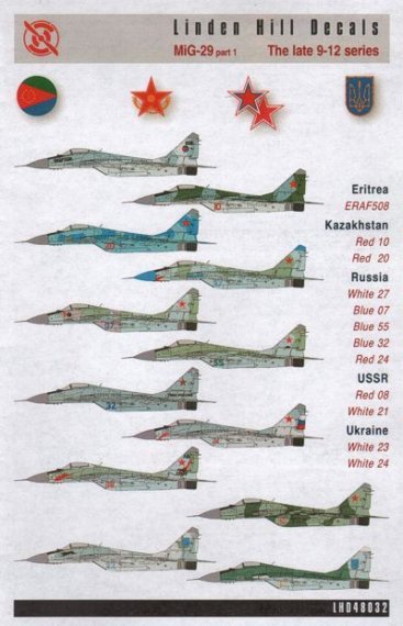1/48 MiG-29 9-12 (Eritrea, Kazakhstan, Russia, Ukraine, USSR)