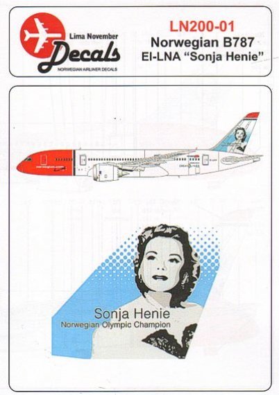 1/200 Scale Norwegian Boeing 787 EI-LNA SONJA HENIE