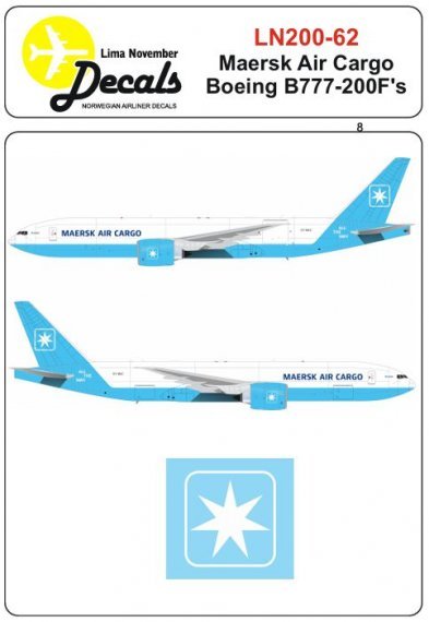 1/200 decals of Maersk Air Cargo Boeing 777-200F